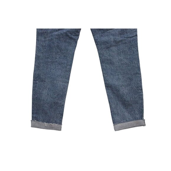 We The Free People Jeans Size 31 Straight Leg Button Fly Distressed High Rise - Picture 10 of 12